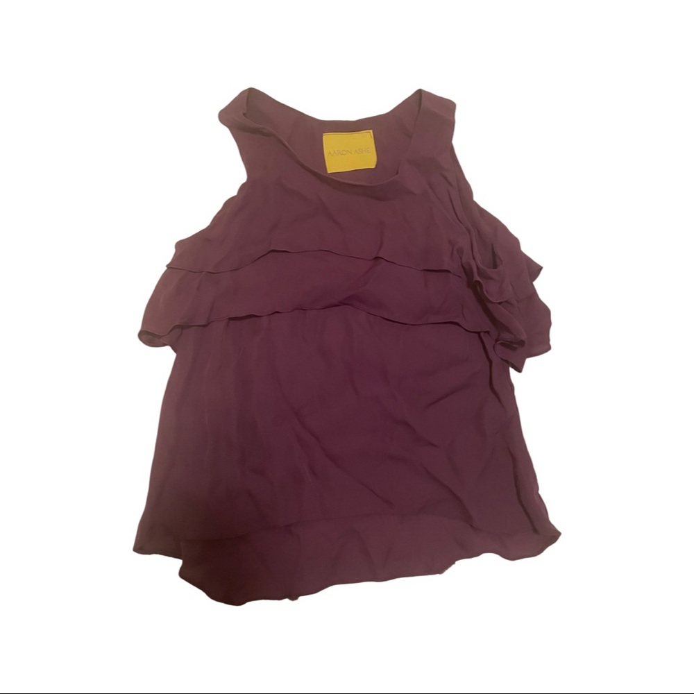 Aaron Ashe Silk Purple Flowy Tank